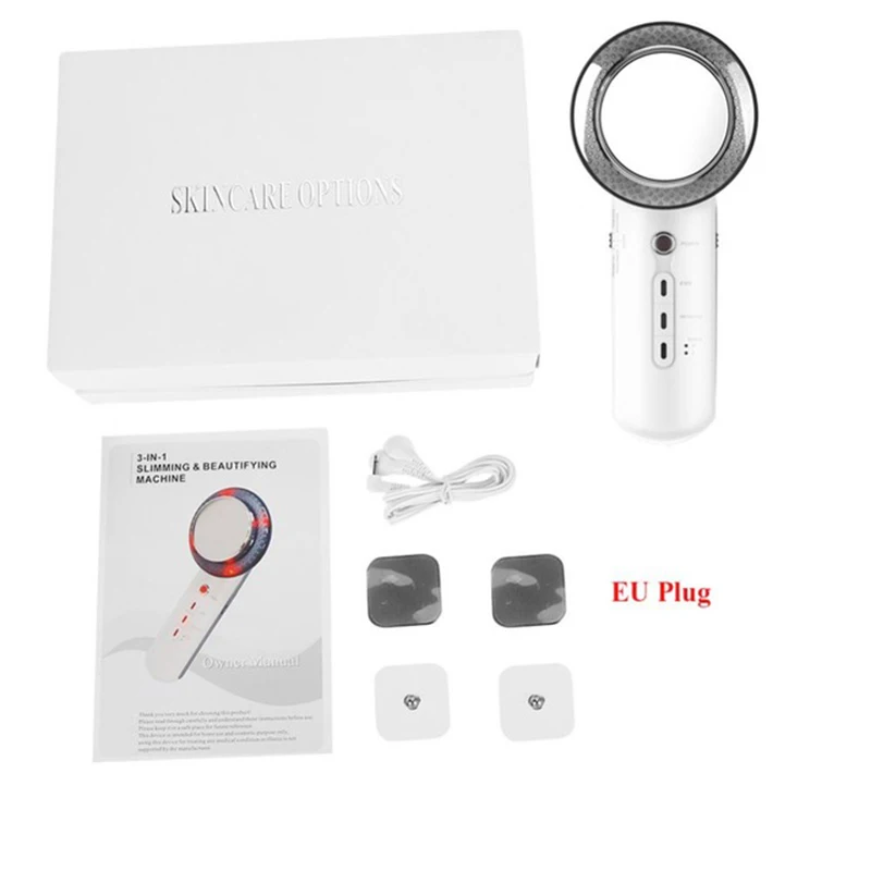 EU PLUG Ультразвуковая кавитация EMS Массажер для коррекции фигуры машина эффективный Анти Целлюлит Жир сжигание гальванической инфракрасной волновой терапии - Цвет: EU PLUG