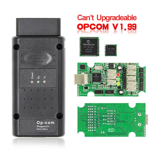 V1.99 OPCOM V1.99 OBD2 диагностический инструмент для Opel OP COM с PIC18f45 FT232RQ чип высокое качество автомобильный диагностический сканер - Цвет: V1.99