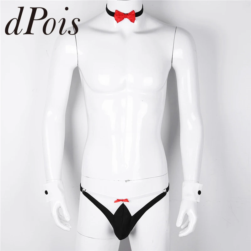 Мужские стринги с воротником 3 шт. галстук для смокинга|Комбинезоны| |