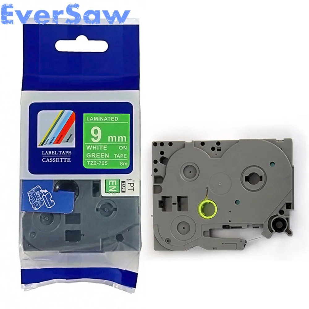 3PK Brother P touch 9mm label tape tze725 tze-725 tz725 tz-725 White on Green for brother printer | Компьютеры и офис