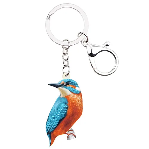 WEVENI акриловые Alcedo Atthis Kingfisher Bird Key брелоки цепочки держатель Модные животные подарок ювелирные изделия для женщин девочек Сумка Подвески - Цвет: Multicolor