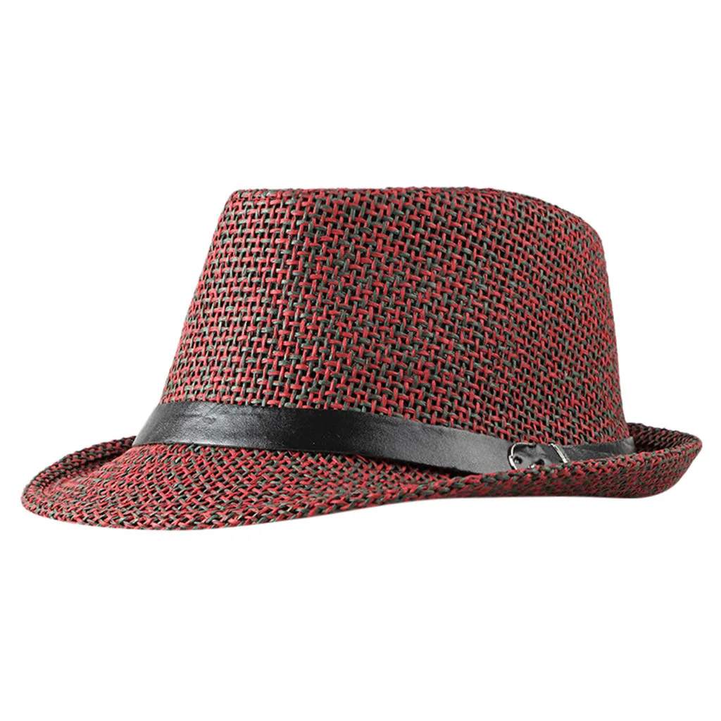 Соломенная соломенная летняя пляжная шляпа кубинская Трилби для мужчин и женщин