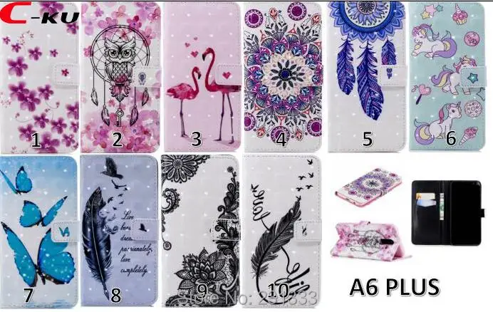 Кошелек C ku в 3D горошек кожаный чехол для Samsung Galaxy A6 PLUS 2018 J4 J6 J3 J5 J7 2017 A3 A5 S9 S8