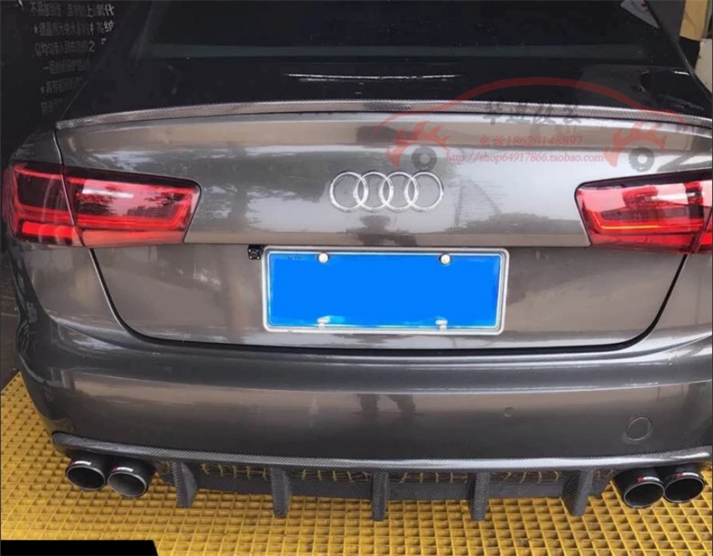 Задний спойлер из углеродного волокна для Audi A6 C7 2012 2013 высококачественный автомобильный бампер диффузор авто аксессуары