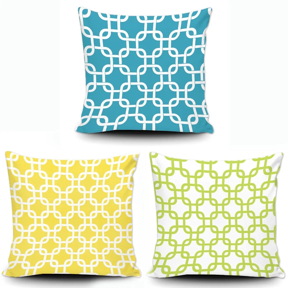 Классический квадратный чехол для подушки с геометрическим рисунком