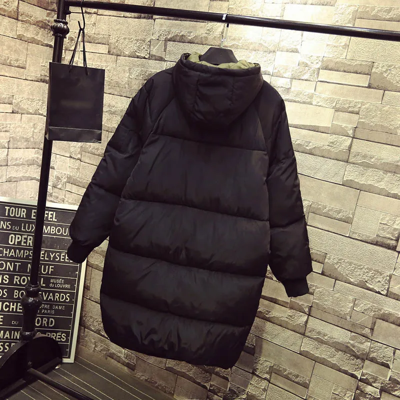7 XL размера плюс женские парки Повседневная Верхняя одежда с капюшоном теплая Толстая Длинная зимняя парка черные пальто NQYL01