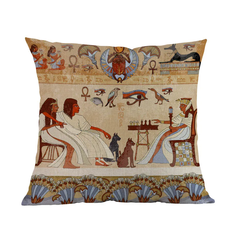 Древняя культура Египта иероглифы Фараон Сфинкс пирамида Мумия подушка чехол