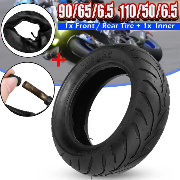 90/65/6.5 Or 110/50/6.5 New Mini Bike Tires Front Rear Tire Inner Tube Bent Valve For 47cc 49cc Mini Dirt Bike Scooter Moto