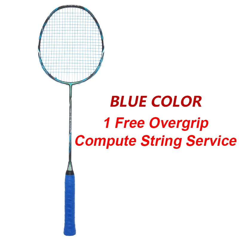 G2 BLUE COLOR ESPER 58 грамм ракетка для бадминтона из графитового волокна, высокое качество, легкая ракетка 9U из углеродного волокна с веревкой и подарками - Цвет: G2 BLUE COLOR