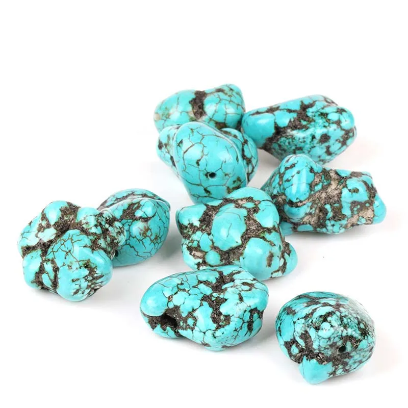 

Mankuu Irregular 20-30mm Green Blue Turquoises Natural Stone Beads For DIY Jewelry Making Natural Grain Stone Bead 20pcs