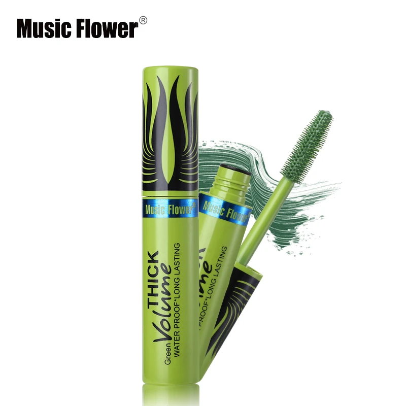 Music Flower 5Color Curling Mascara Waterproof Makeup Long-lasting Eyelashes Lengthening Colorful Fiber Lashes For Party |