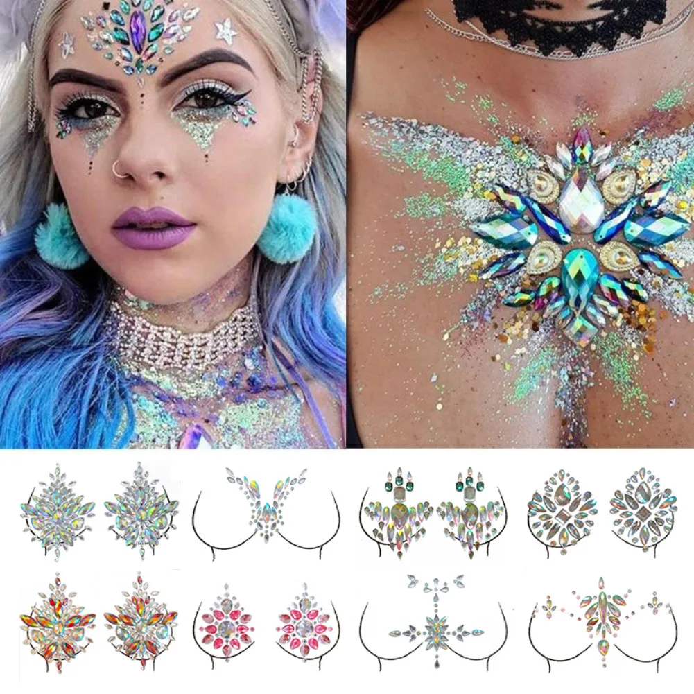 Женвечерние праздничное акриловое украшение для груди алмазная паста