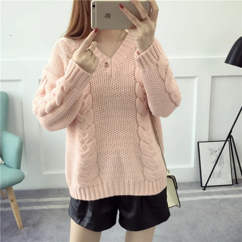 2021 Women Pullover Female Sweater Fashion Autumn Winter Warm Casual Loose Knitted Tops | Женская одежда