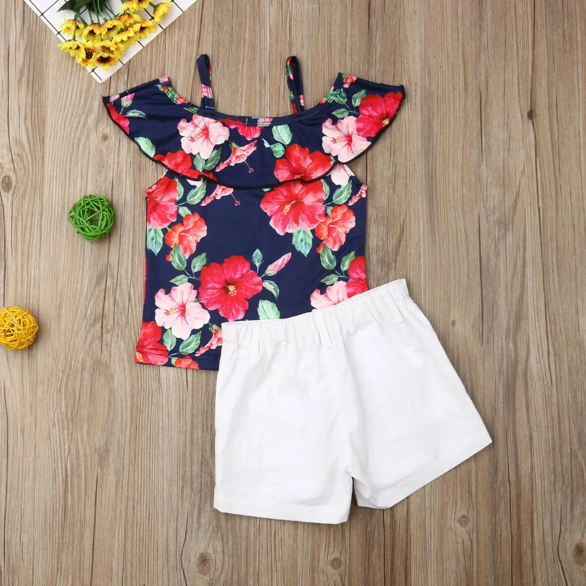 Детские белые шорты для девочек комплект одежды детей ясельного возраста темно