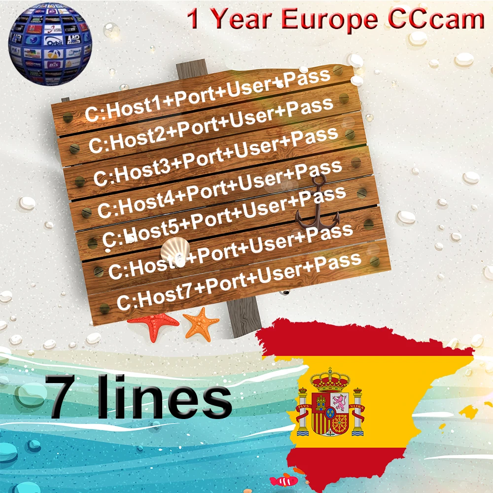 Реселлер панель управления лучшие стабильные 6/8 линии Cccams Испания Германия Ccam линии для DVB-S2 Freesat V7 HD GTMedia V9 Super V8 Nova