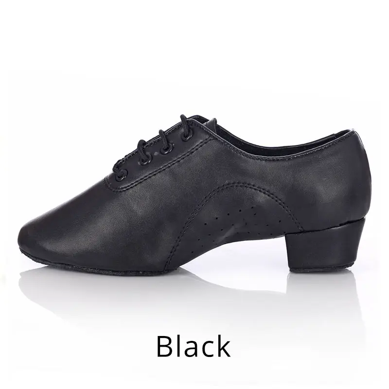 New black Мужская обувь для латинских танцев из искусственной кожи с мягкой подошвой; Мужская Обувь для бальных танцев, танго, джаза, сальсы; обувь для танцев высокого качества для мальчиков; - Цвет: New black