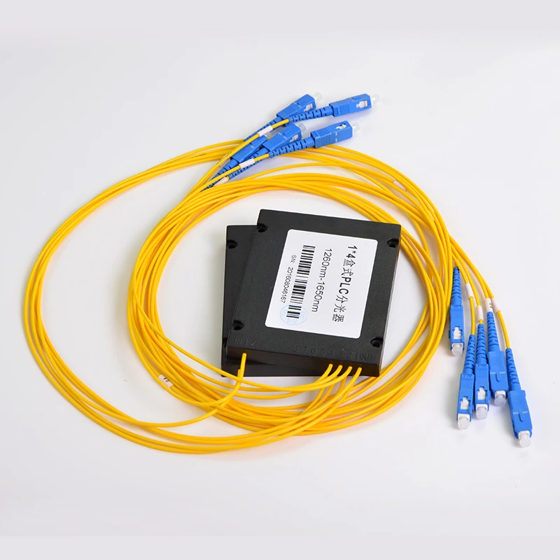 Бесплатная доставка ABS Box волоконно-оптический ПЛК-сплиттер 1x4 SC/UPC коннектор 2 0 мм