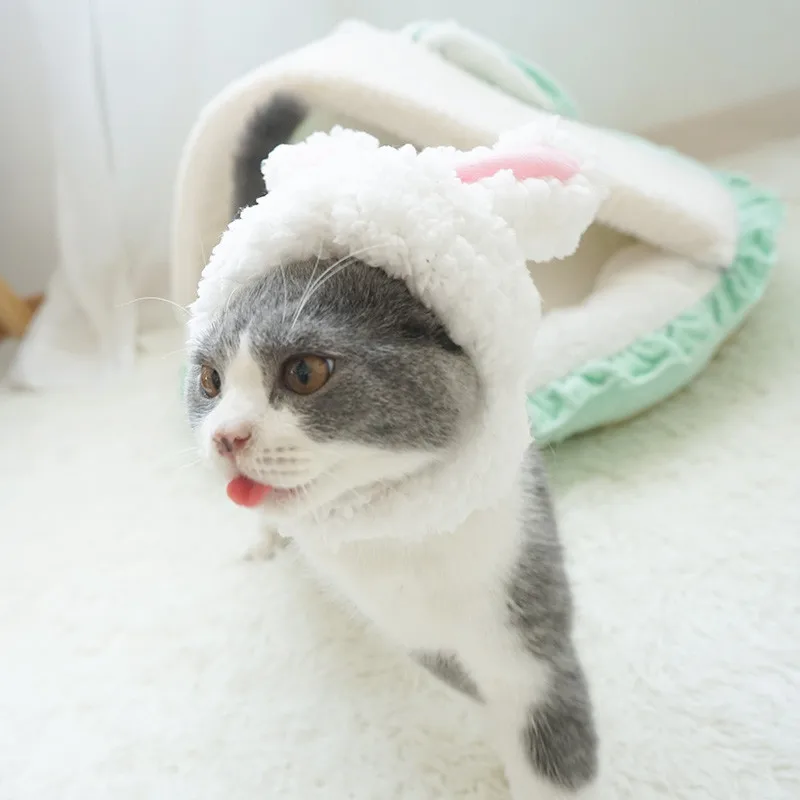 Dog Pet Bunny Rabbit Ears for Cat Small Dogs Kitten Party Easter Halloween Costume Outfits Hat Headband Neck Ear Warmer | Дом и сад