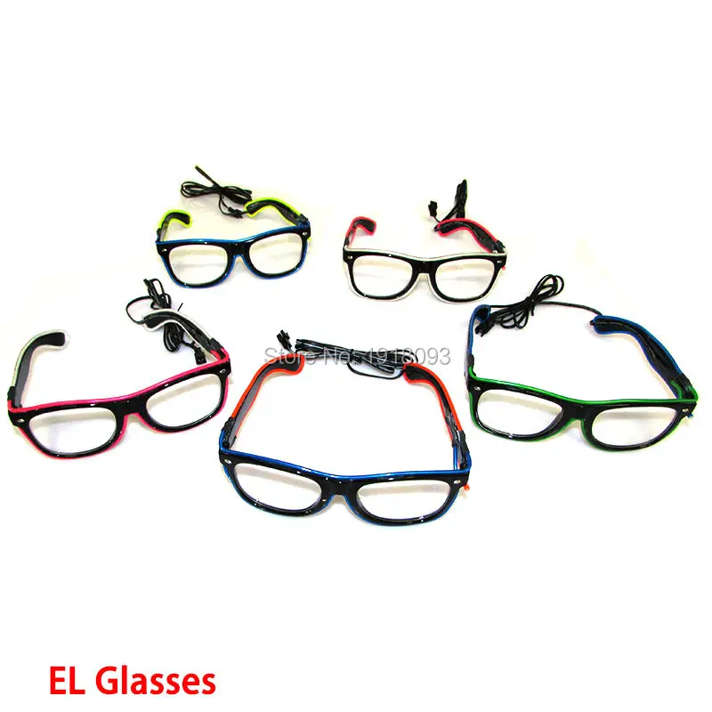 10 шт. двухцветные очки EL Wire|novelty lights|glasses fashionglasses with |
