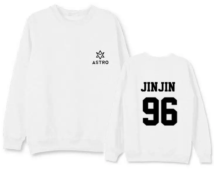 Новое поступление тонкий свитшот с круглым вырезом и надписью kpop astro для фанатов