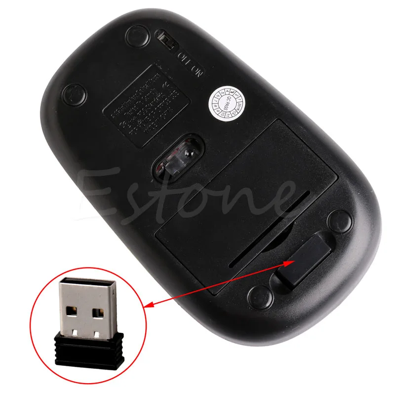 Ультра-тонкая мини USB 2,4G Беспроводная оптическая мышь Мыши 1600 dpi портативная креативная мышь 2* AAA сменная батарея питание