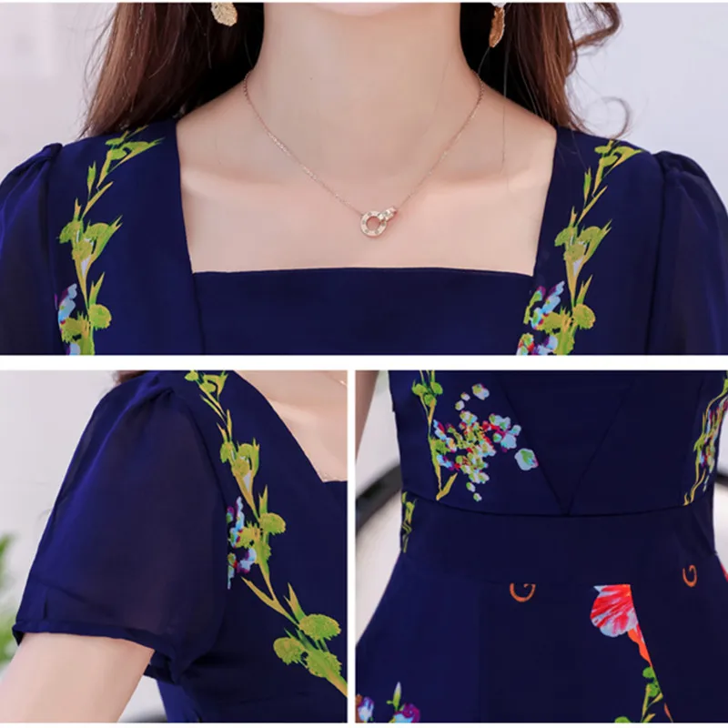 2019 Модное шифоновое Летнее Длинное Платье с принтом женское облегающее