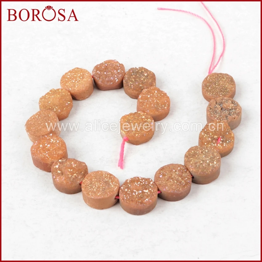 BOROSA 2 шт Новые Drusy 12 мм квадратные радужные натуральные титановые кристаллы Друза