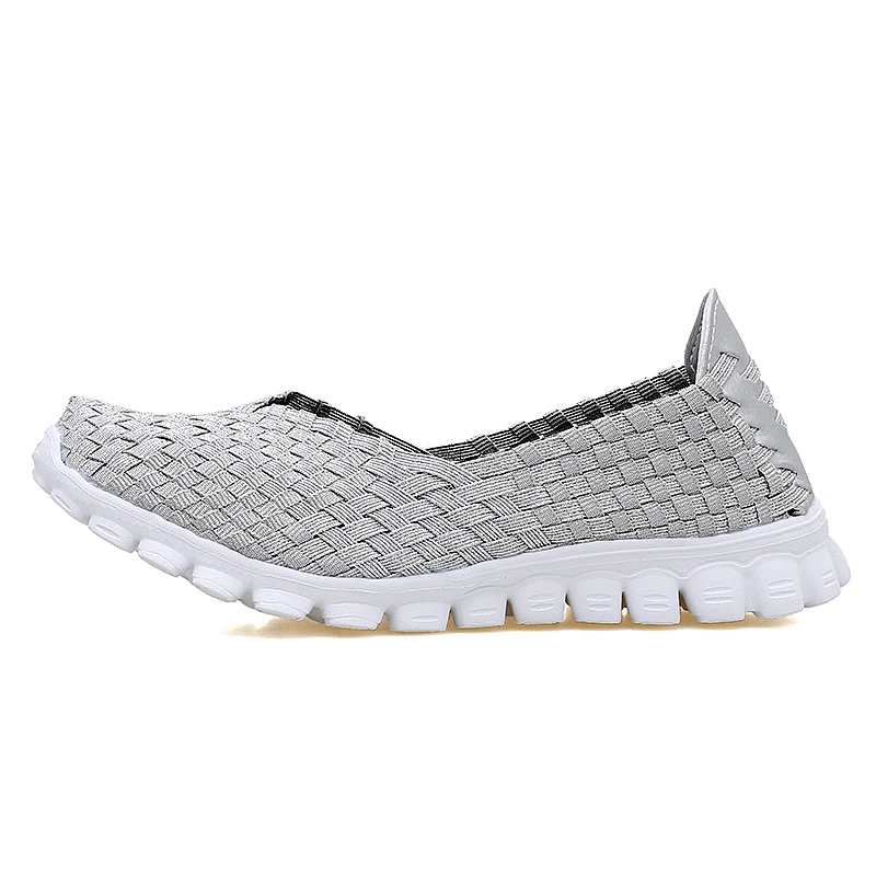 Женские повседневные тканевые туфли однотонные лоферы без застежки плоская