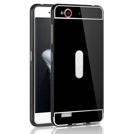 Black Чехол для zte Nubia NX513J с зеркальным покрытием, алюминиевый металлический бампер, акриловая задняя крышка из поликарбоната, чехол для zte Nubia my PRAGA, чехол для телефона s - Цвет: Black