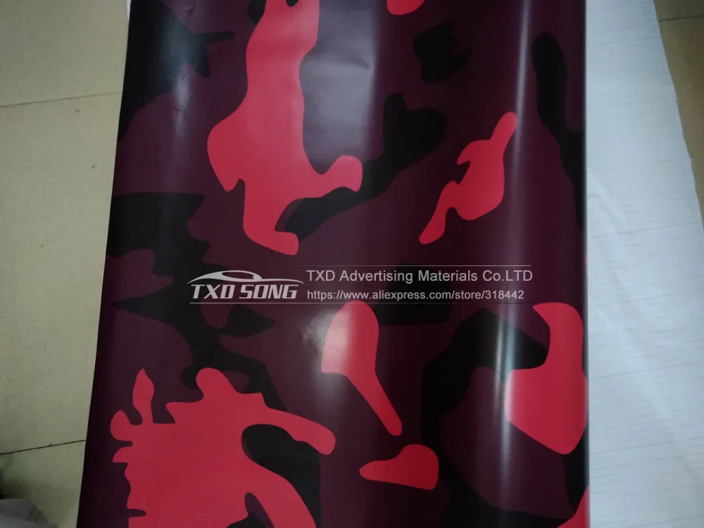 Виниловая рулон камуфляжной расцветки черная красная камуфляжная обертка