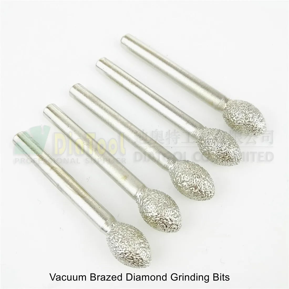 DIATOOL 5pcs #13 Vacuum Brazed Diamond Mounted Points Burrs For Stone Rotary Tool Grinding Heads Engraving Bits | Инструменты