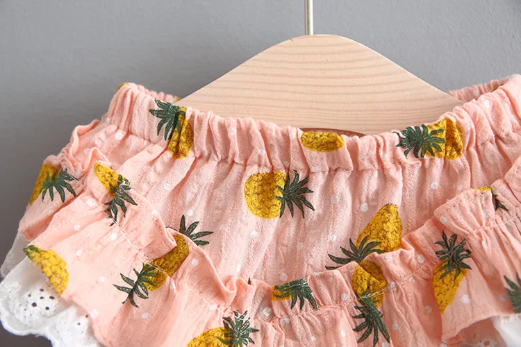 Детская одежда комплект для девочек 2017 г. Летний новый костюм на бретельках