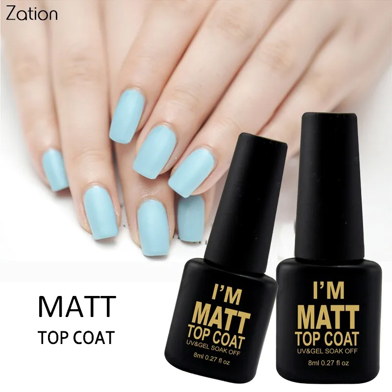 Zation матовый цвет UV Vernis Полупостоянный гель лак для ногтей легкая чистка матовое