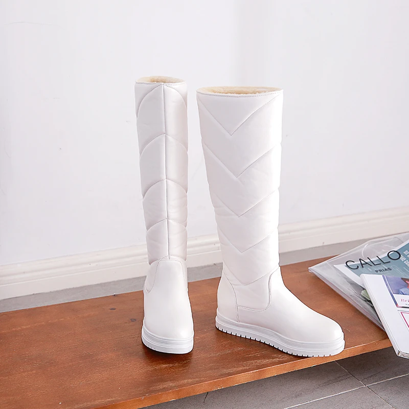 Теплые зимние сапоги женские высокие до бедра на меху водонепроницаемые botas mujer