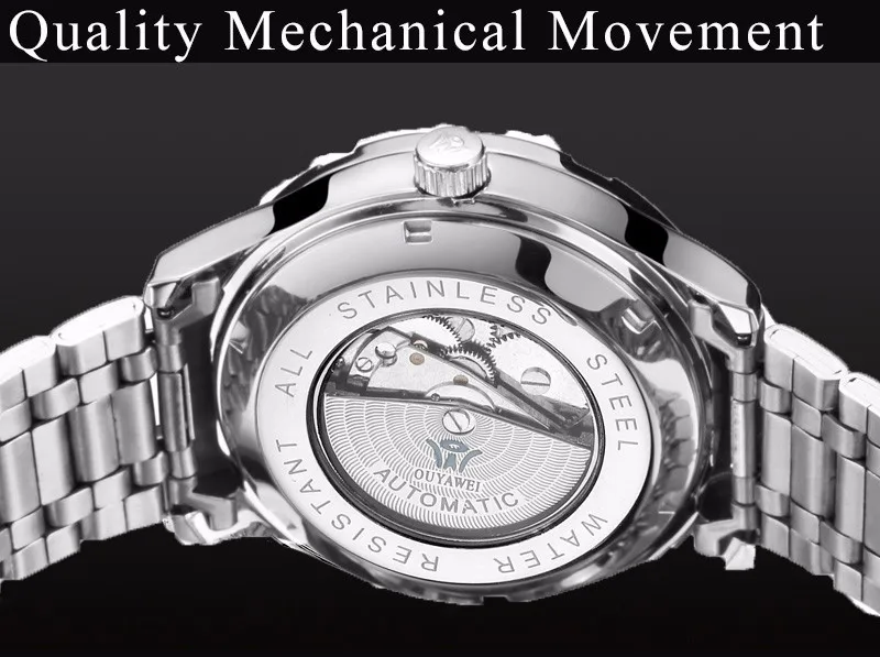 Relogio Automatico Masculino Топ бренд OUYAWEI Новые Роскошные автоматические часы мужские механические часы с скелетом спортивные военные часы