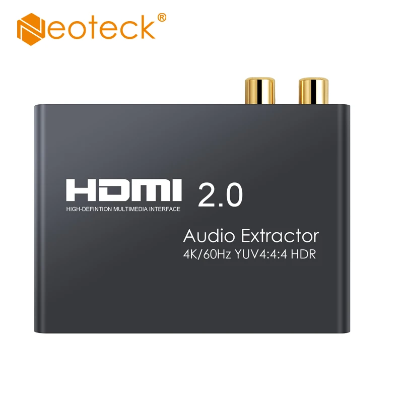 

Аудиоэкстрактор Neoteck 2,0, 4K 60 Гц, YUV 4:4:4 и HDR, HDMI, совместим с оптическим TOSLINK SPDIF, аналоговый конвертер RCA L/R 3,5 мм