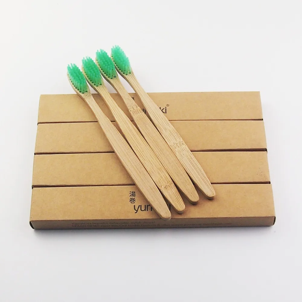 100 шт. зеленые зубные щётки из 100% бамбукового волокна|wood toothbrush|toothbrush woodnovelty toothbrush |
