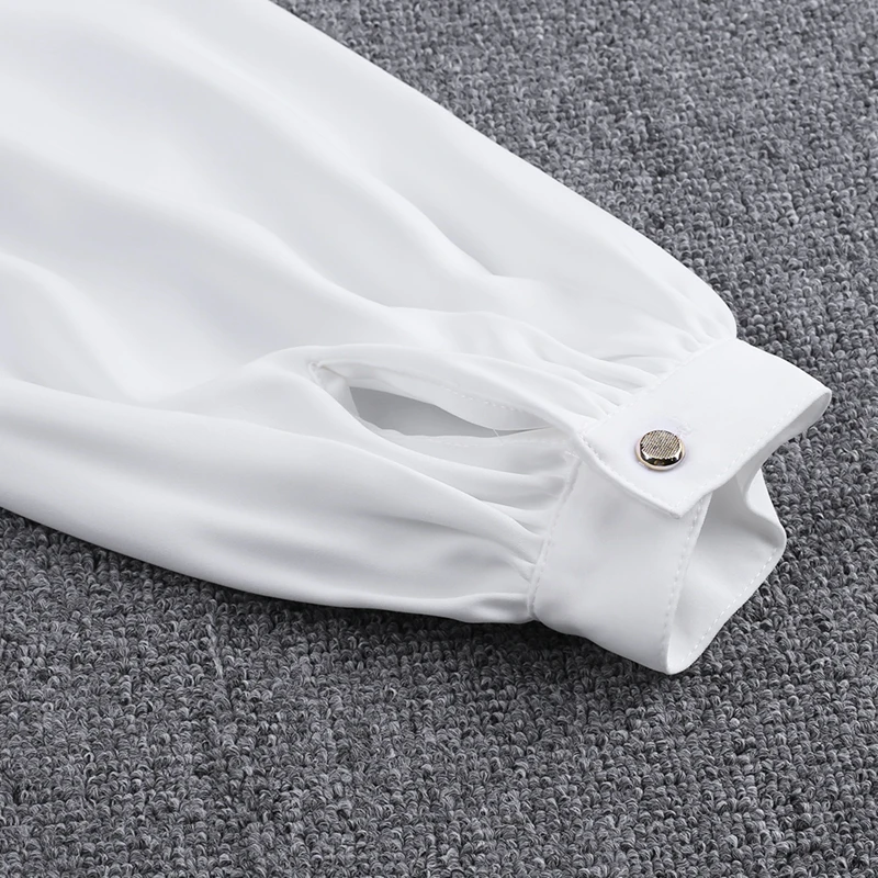 Белый атласный комбинезон Ocstrade с широким рукавом|Женские комбинезоны| |