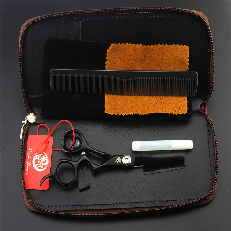 

Purple Dragon 5.5 inch Black Professional-Hair-Cutting-Shears Personality Barber Cutting Tools Hair Makas For Hairdressers