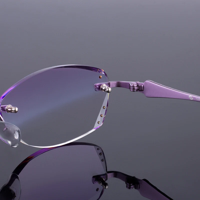 Гламурная фиолетовая Женская оправа без оправы из титанового сплава оптическая