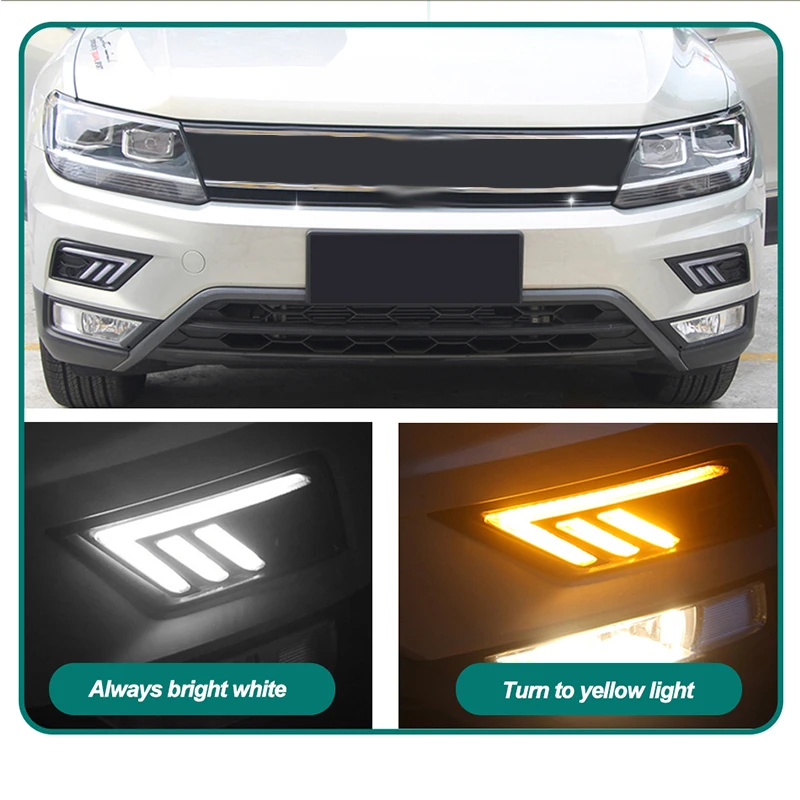 ROADOT drl Светодиодный дневной светильник для Фольксваген тигуан 2017 2018 ходовой с