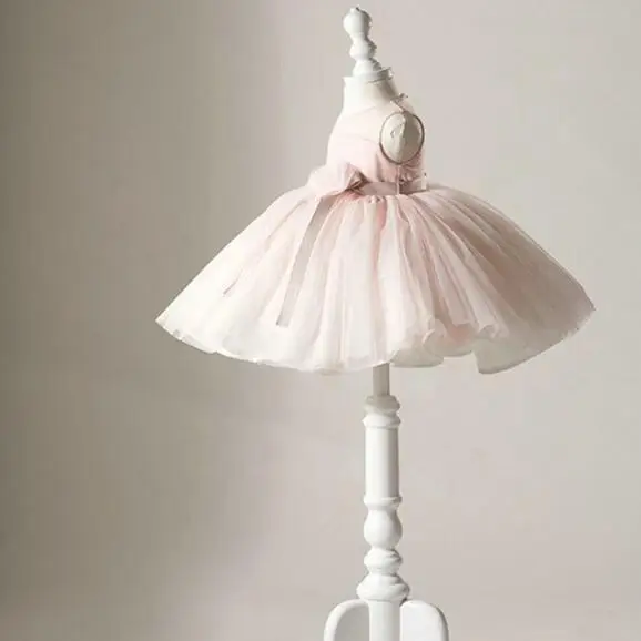 Baby Girls Ball Gown Flower Girl Dress Clothes Princess Gowns Big Bow Pink Summer Tulle Evening DF60 | Детская одежда и обувь