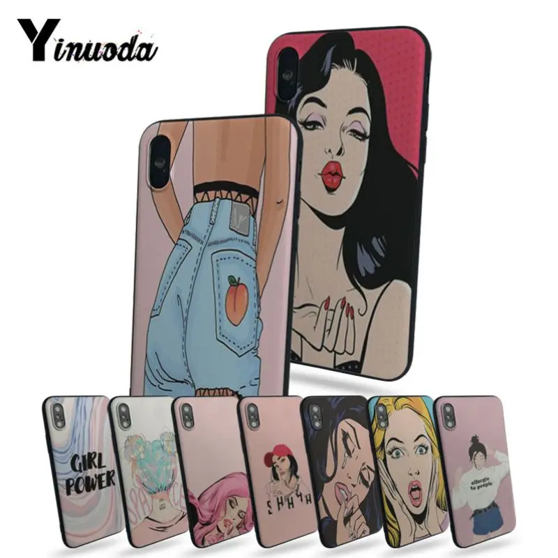 Yinuoda, раскрашенный женский чехол, стильный дизайн, чехол для телефона, для iphone 8, 8 plus, 7, 7 plus, 6, 6 plus, 5, 5S, 5c, SE, чехол для мобильного телефона