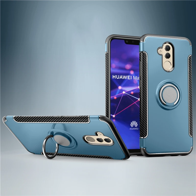 Чехол для Huawei Mate 20 Lite армированный чехол с полной защитой кольцо магнитный