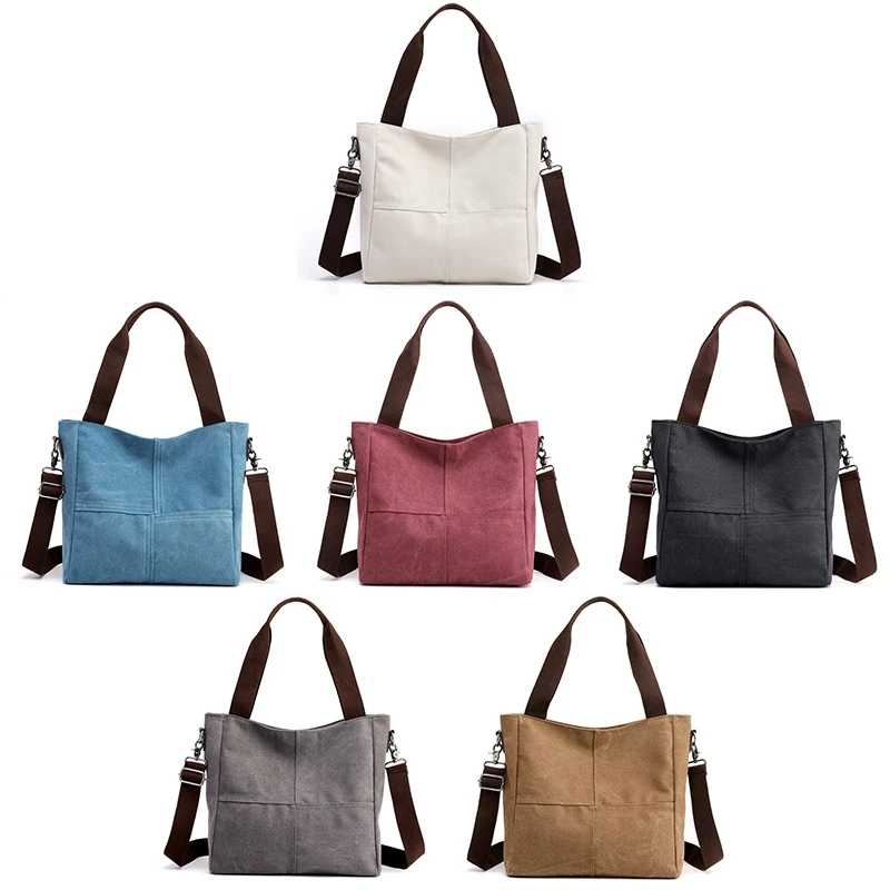 Женские стильные однотонные сумки на молнии простая сумка-мессенджер Холщовая