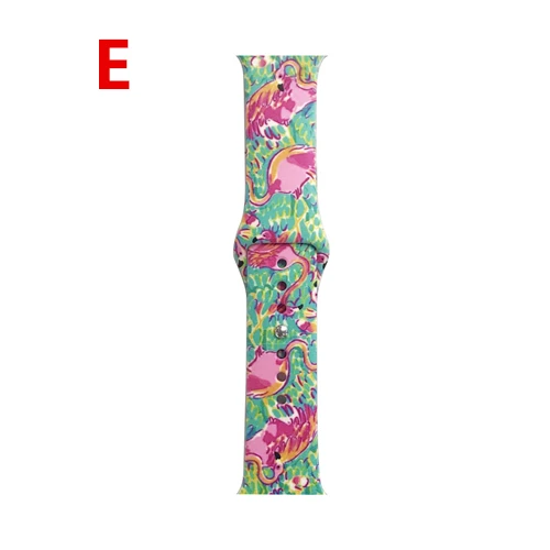 E Силиконовый ремешок для apple watch band apple watch 5 44 мм, 42 мм, Iwatch, версия series 5/4/3/2/1 40 мм/38 мм браслет на запястье с резиновой лентой correa - Цвет ремешка: E