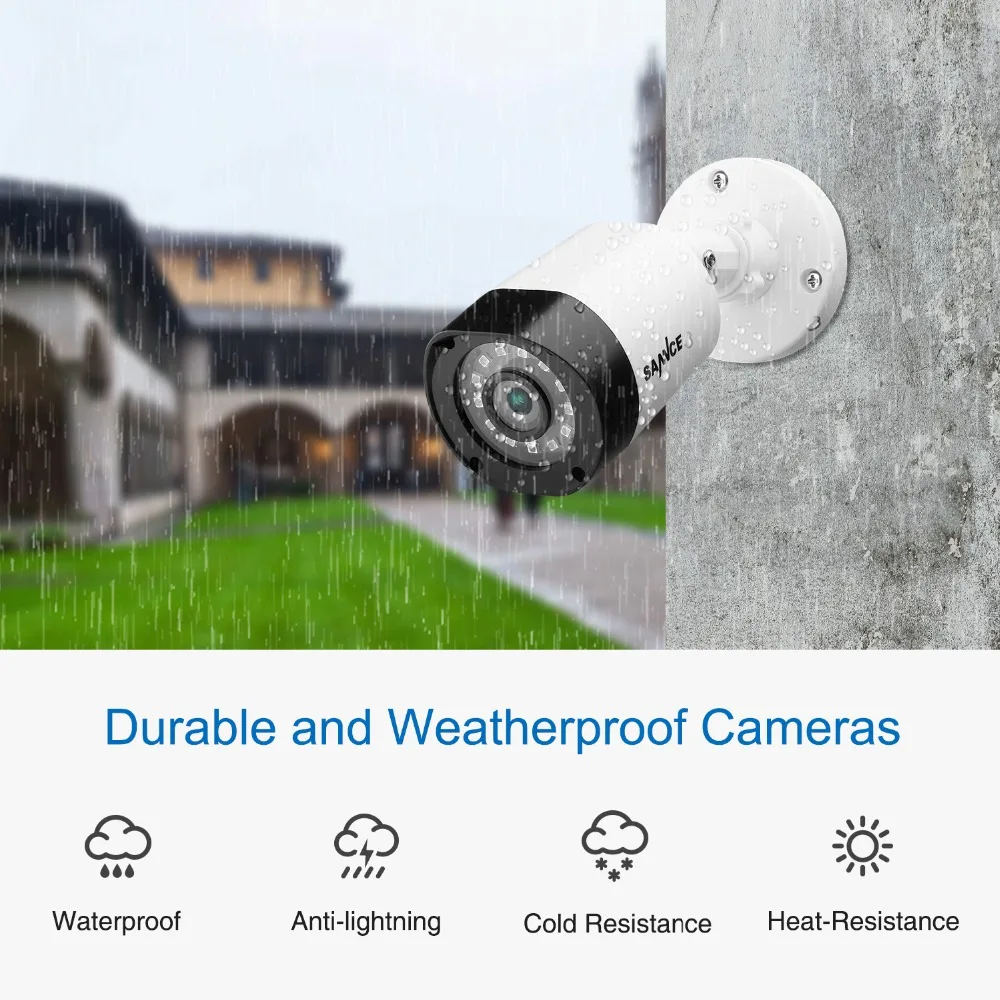 SANNCE 4CH CCTV система 720P HDMI AHD CCTV DVR 4 шт 1,0 МП уличная инфракрасная камера видеонаблюдения камера наблюдения комплект