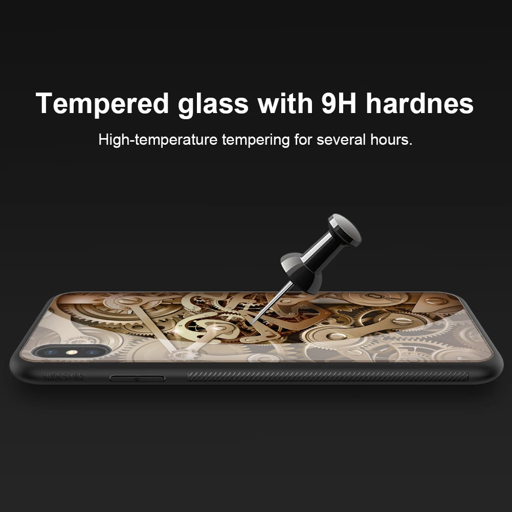 Tempered glass back cover case for iphone XS XR NILLKIN Gear Spacetime apple Max |