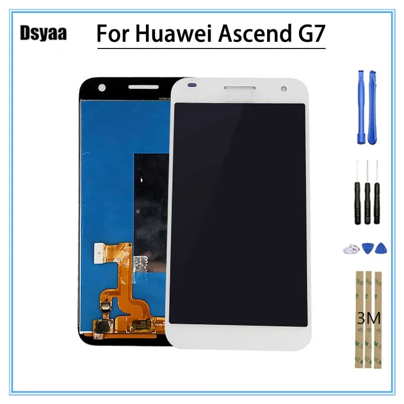 5 дюймов для Huawei G7 ЖК дисплей сенсорный экран полный дигитайзер сборка Замена LCD