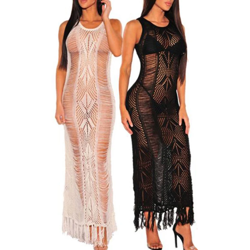 Bikinx пляжное платье с кисточками для женщин купальник накидка 2019 выдалбливают saida